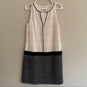 LOFT Navy/White Stripe Drop Waist Dress Sz 10